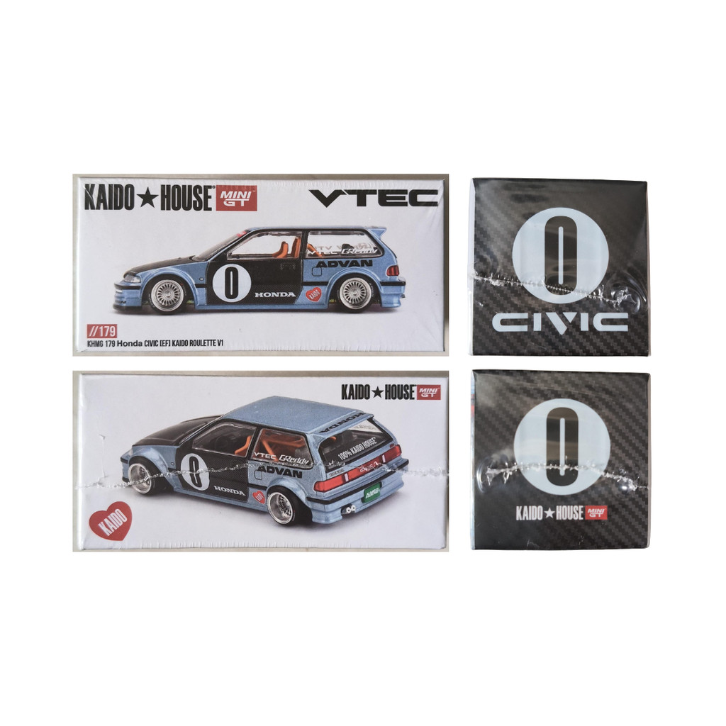 Kaido House MiniGT 179 Baby Blue Honda Civic EF VTEC Roulette V1 Advan Greedy Sealed Original