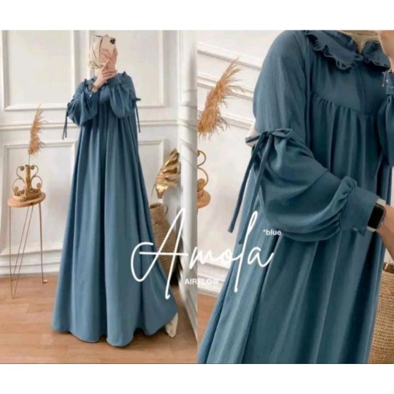 TERLARIS GAMIS AMOFA JUMBO CRINKLE AIRFLOW LD 120CM / DRESS CRINCLE AIRFLOW / GAMIS WANITA