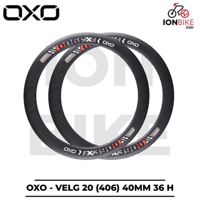 Velg OXO 20 406 36 Hole 40mm FX3900 Black Rim Rims PCS Seli 40 mm 36H 36 H Murah FX-3900 Double Wall