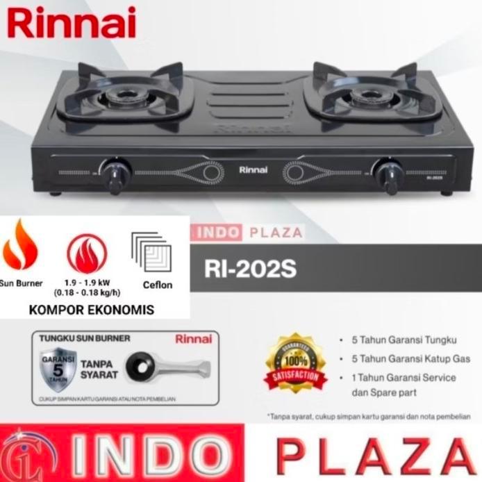 KOMPOR GAS 2 TUNGKU RINNAI RI-202S / KOMPOR RINNAI 2 TUNGKU