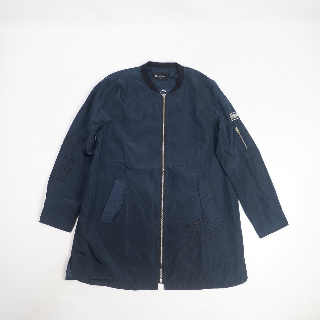 Arnaldo Bassini Long Zip Jacket Casual Outerwear – Preloved