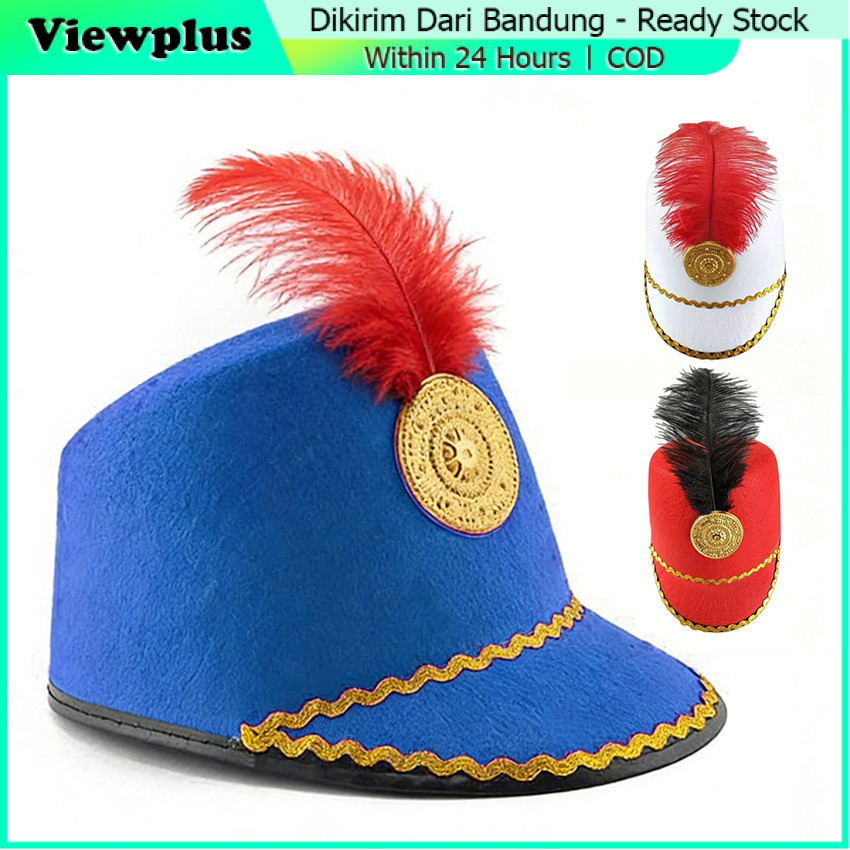 Topi Drumband +Bulu / Topi Pasukan Drumband halloween cosplay