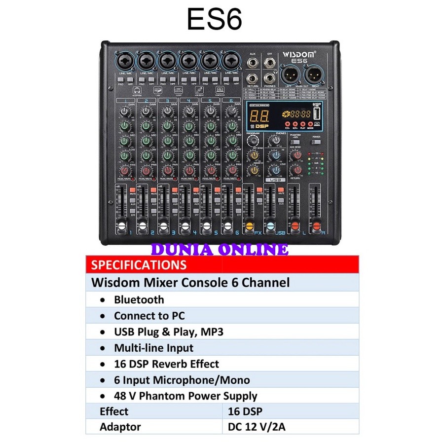 Mixer Wisdom ES6 6 channel Wisdom ES 6