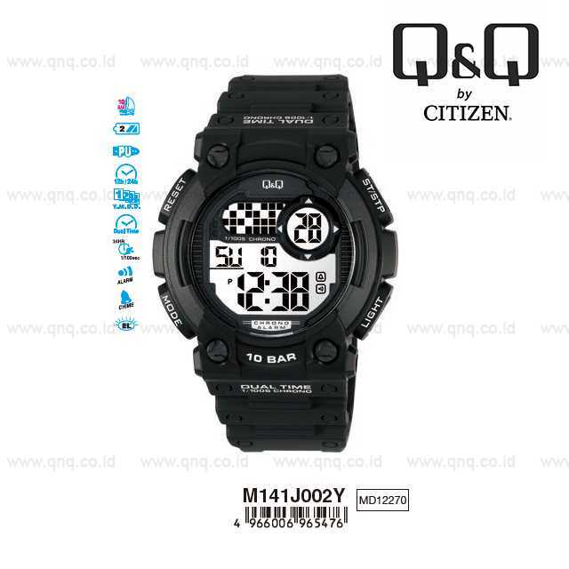 NEW 161 Q&Q QnQ QQ Original Jam Tangan Pria Digital - M141 M141J Water Resist 161