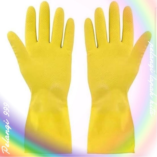 pelangi - Sarung Tangan Berkebun Mencuci bersih bersih rumah - Kuning dan abu - abu
