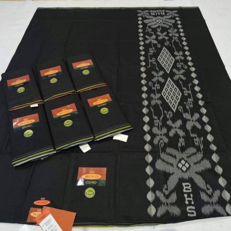 SARUNG BHS COSMO BRONZE TERLARIS BKN AFKIR WARNA HITAM , PUTIH , POLOS KOMBINASI TDK SONGKET KEMBANG