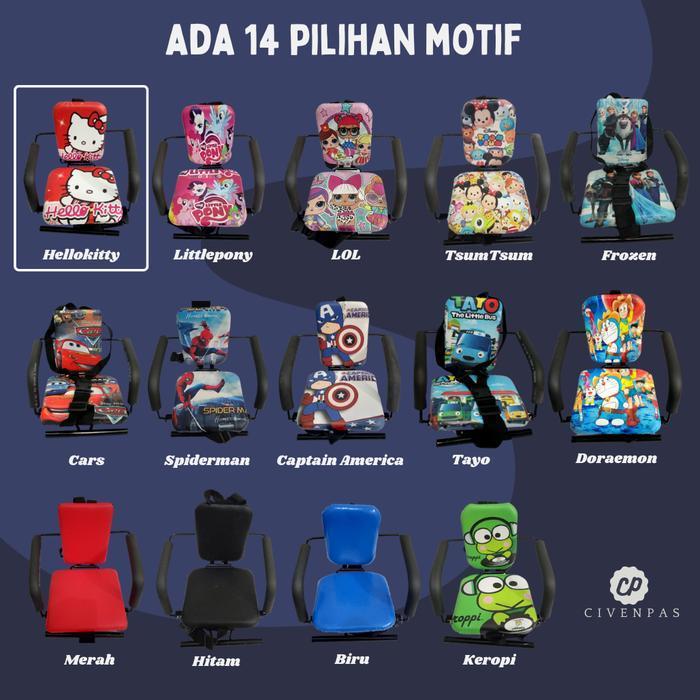 Jok Kursi Anak di Motor Tempat Duduk Anak di Motor Matic dan Motor Bebek 2 in 1 Besi Motorcycle - Ta