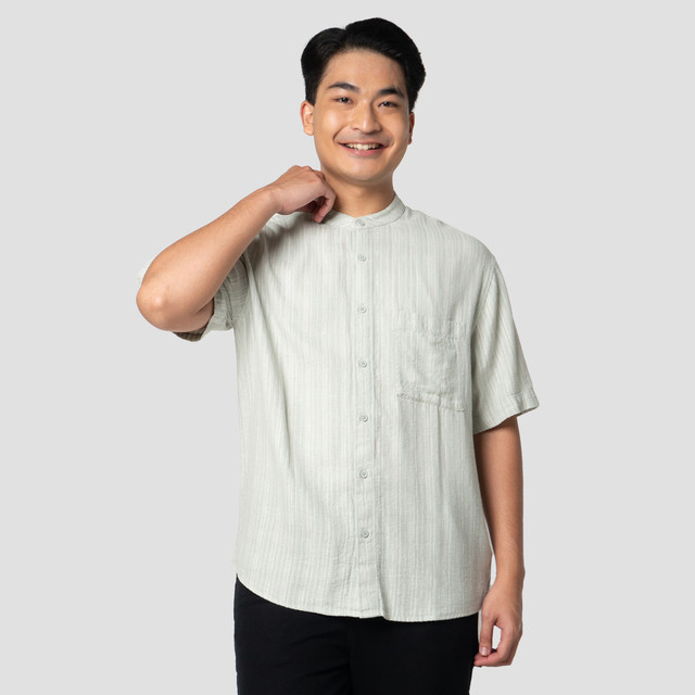 Nevada Textured Stripe Kemeja Koko Pria 123350286