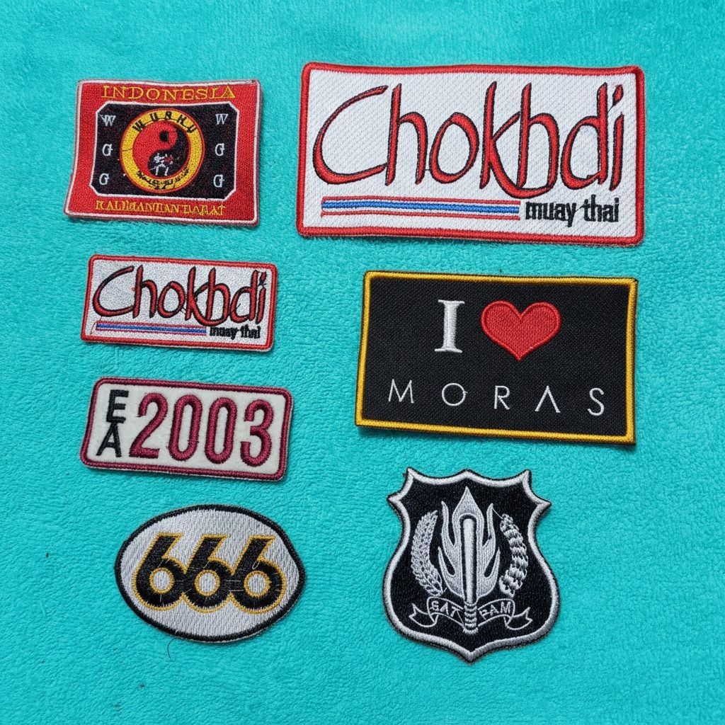 Logo bordir satpam, logo Wushu,logo Muay Thai,logo bordir silat