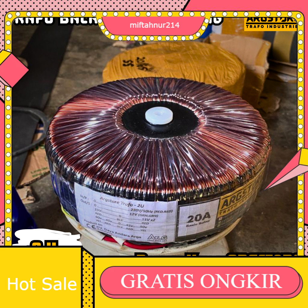 Trafo toroid donat 20A 90V CT Helenic German