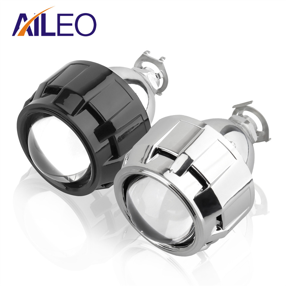 AILEO 2Pcs Mini Bi Xenon HID Projector Headlight Lenses 2.5 inch Retrofit Fit H4 H7 H11 9005 H8 Car 