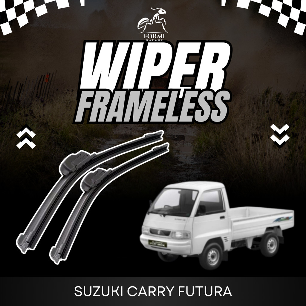 Wiper Kaca Depan Mobil Suzuki Carry Futura Frameless Blade - Karet Premium (Sepasang)