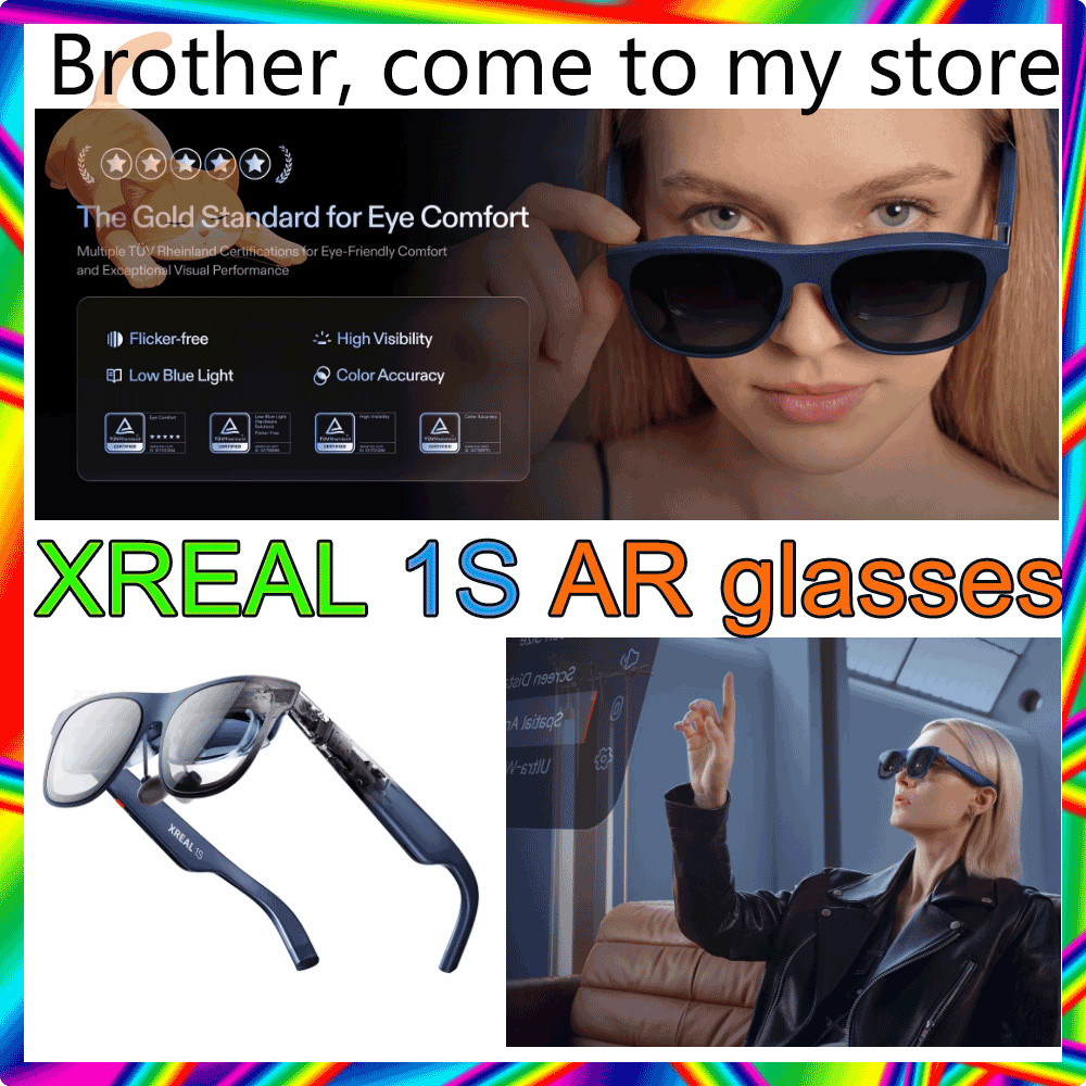 XREAL 1S AR smart glasses 2D to 3D self-developed X1 chip aerial giant screen 500 inches 52°FOV 3DoF