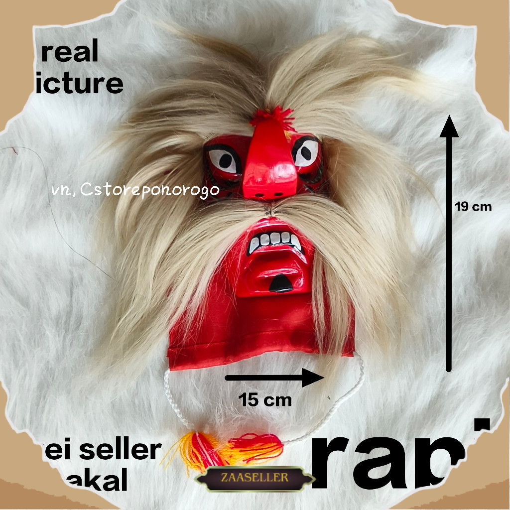 GANONGAN BIASA SINTETIS / topeng ganong / topeng bujang ganong / gedruk / jaranan / barongan / baron