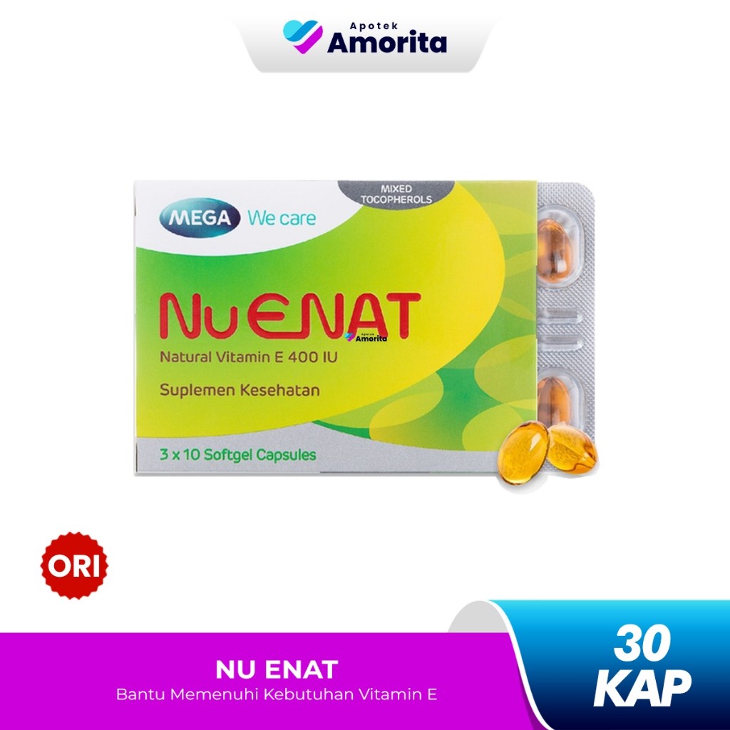 Mega We Care Nu Enat 400IU isi 30 Kapsul - Vitamin E Perawatan Kulit