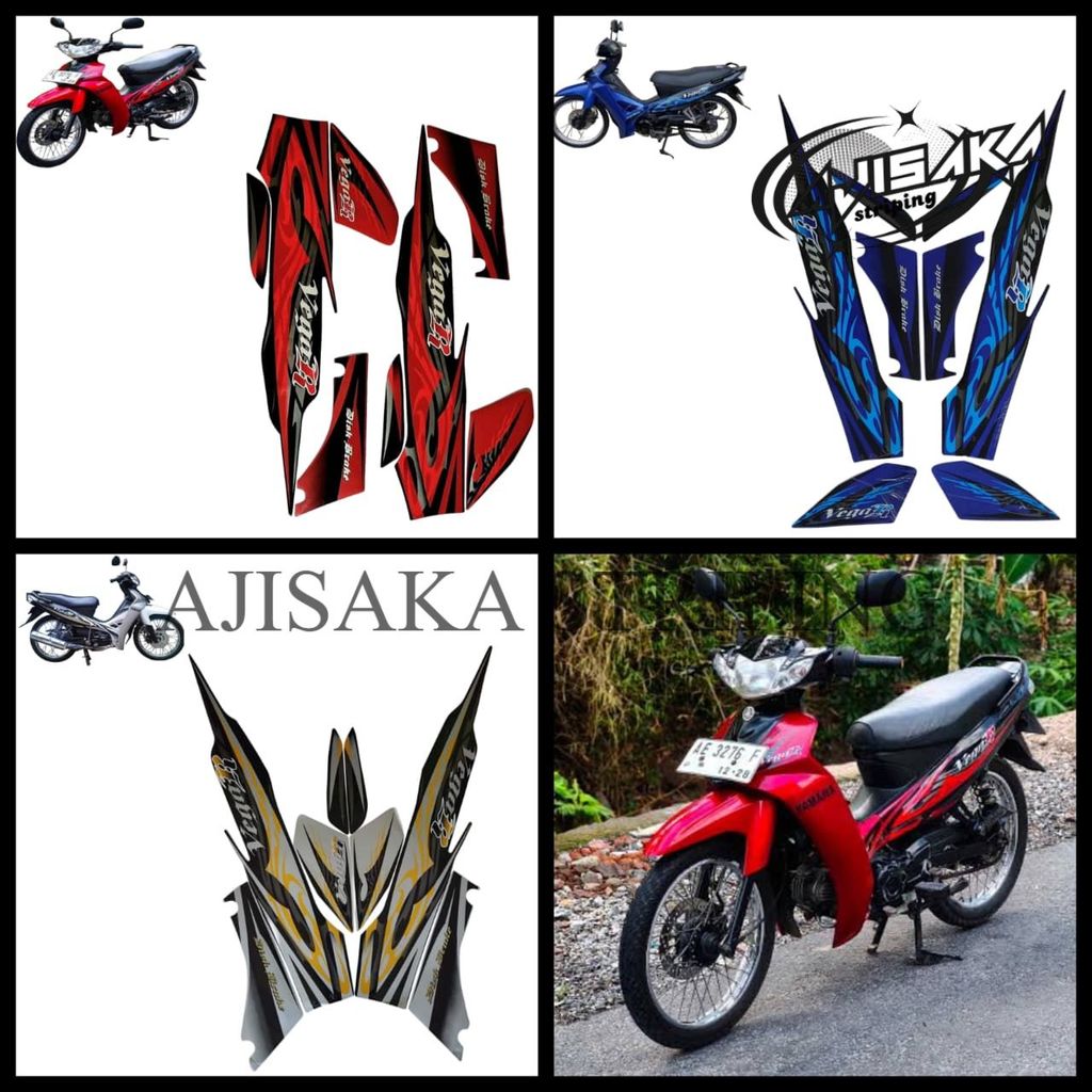 Striping stiker polet original Yamaha Vega r new 2008 2009 list body standar berkualitas premium