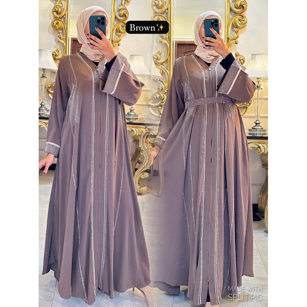 PROMO GUNCANG RAMADHAN Abaya Arumie Mewah Marbella Premium Hitam Putih Blue Navy Mocca Sage Dusty Da