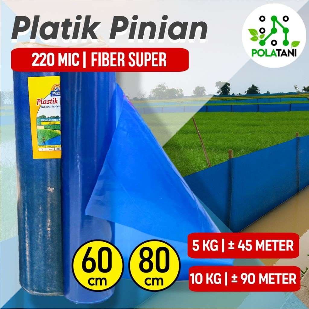 Plastik Pinian Biru Tebal 220 Mikron Anti Hama Tikus/Plastik Fiber Pagar Sawah Lebar 60 cm dan 80 cm