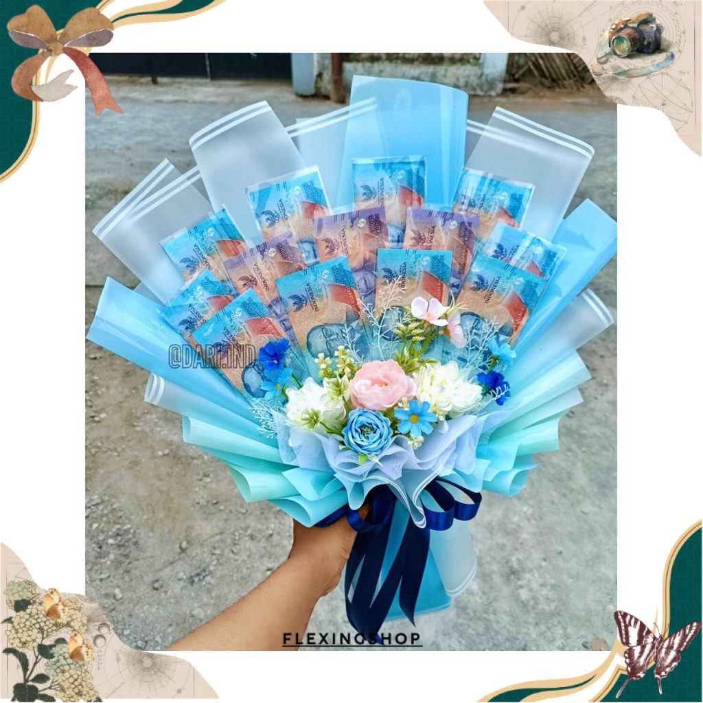 BUKET UANG ASLI 10 LEMBAR / Money Bouquet / Buket Uang / Buket Uang Asli / Buket Wisuda / Buket Ulan