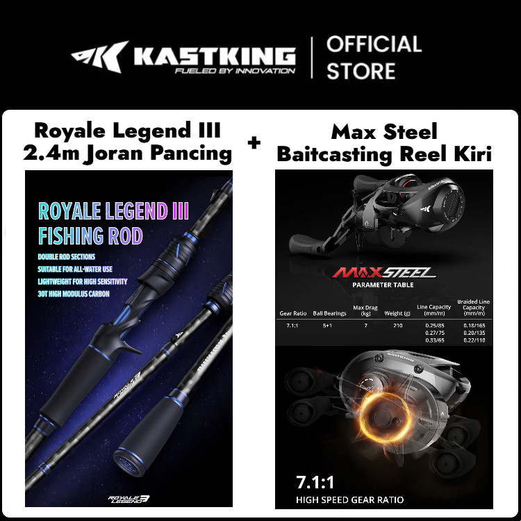 [OFFICIAL] KASTKING Royale Legend III+Max Steel Reel BC,Royale Legend III Joran Pancing 1 Set=Joran 