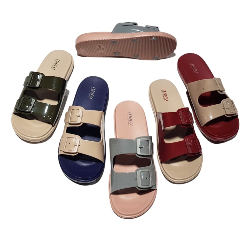 Luofu Sandal Kokop Ban Dua Wanita E7188-B2K5WS (X6)Luofu Bara Bara