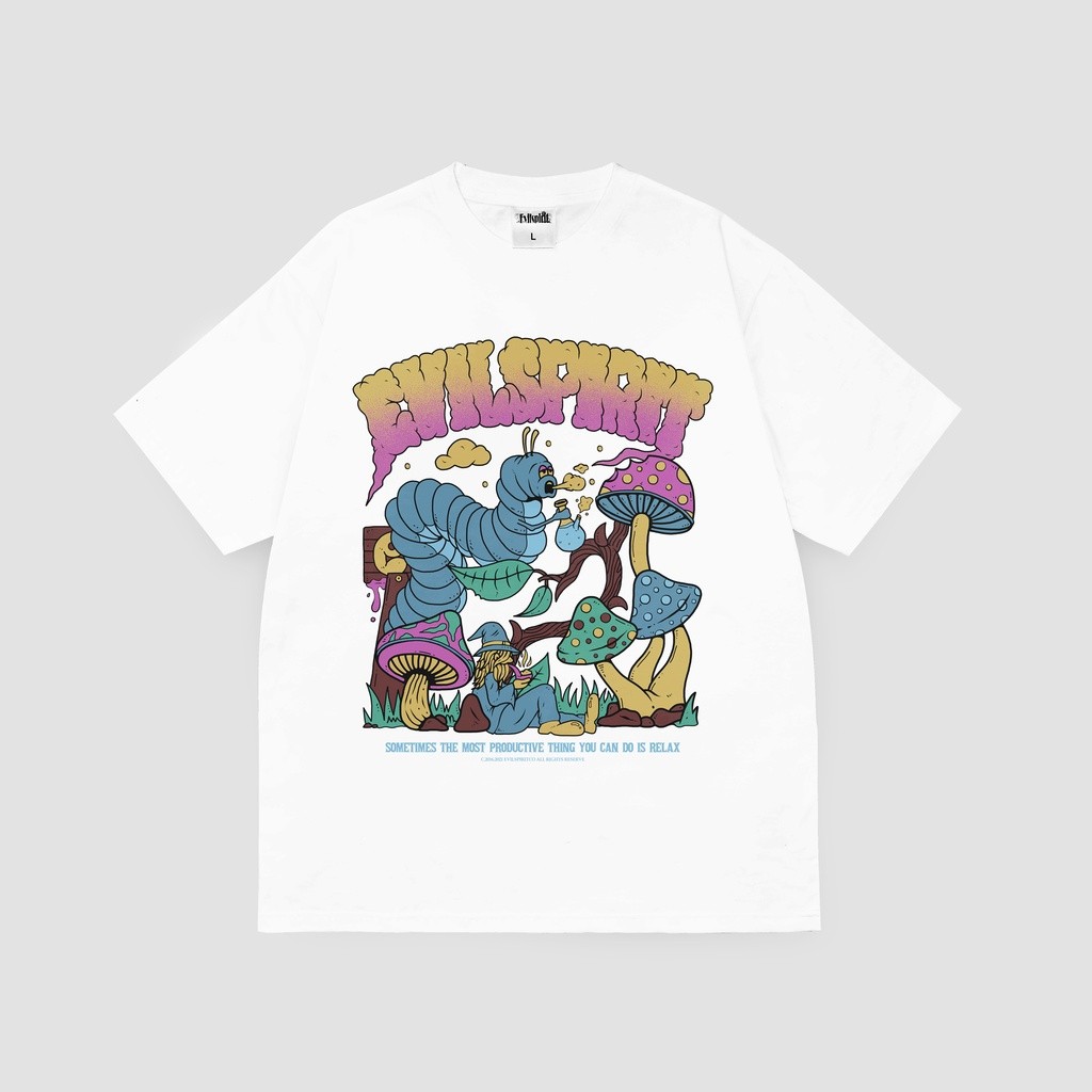 Kaos Casual EVILSPIRIT KAOS - MOSTLY WHITE UNISEX