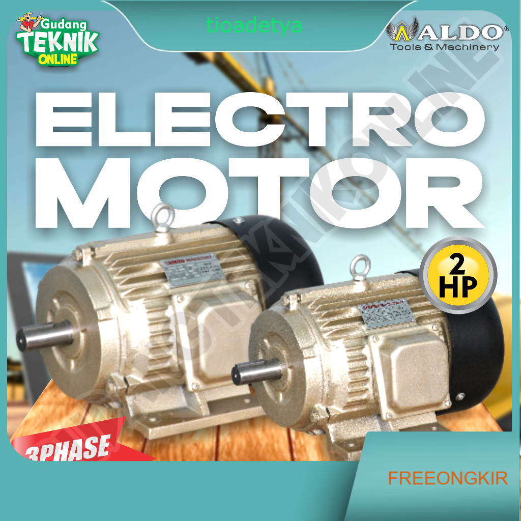 Dinamo Motor Penggerak 2Hp 4P 3Ph 1400Rpm ALDO / Elektro Motor ALDO 2Hp 3 Phase Dinamo Motor Pengger