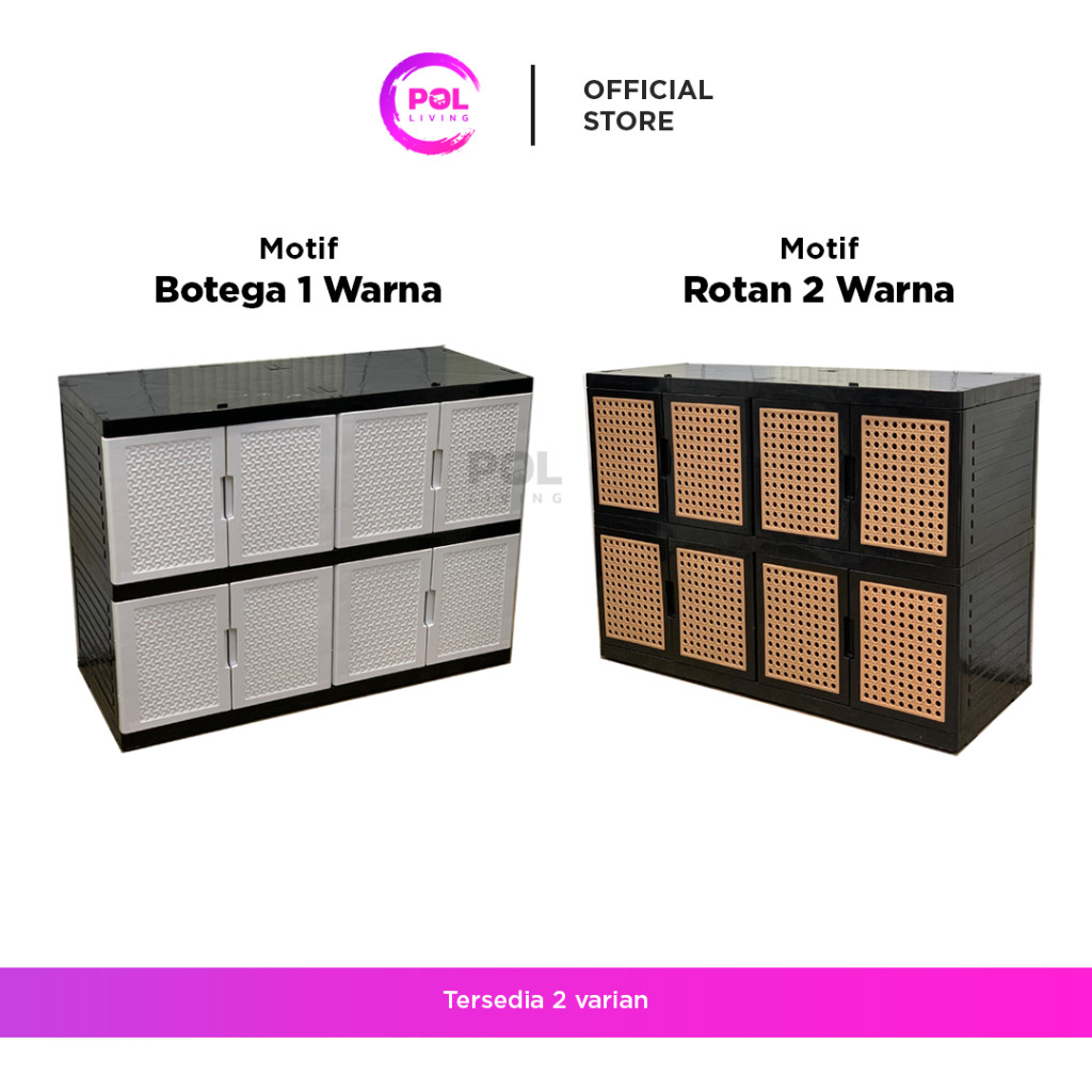 TERMURAHPOL - Lemari TV Serbaguna Rotan Plastik 2 Susun