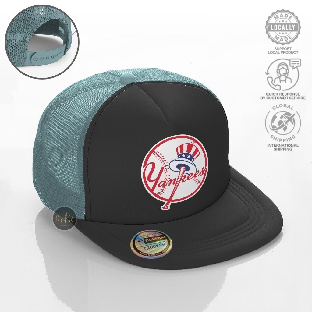 New York Yankees Snapback /Topi Snapback Pria /Topi Trucker Jaring /Topi Distro Skena Outfit /Topi C