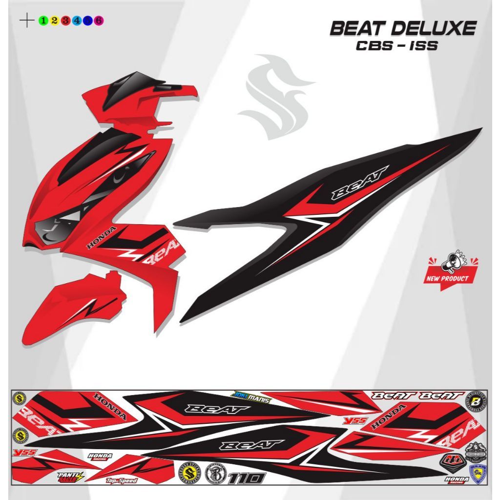 STICKER MOTOR / VARIASI STICKER STRIPING BEAT DELUXE ISS CBS