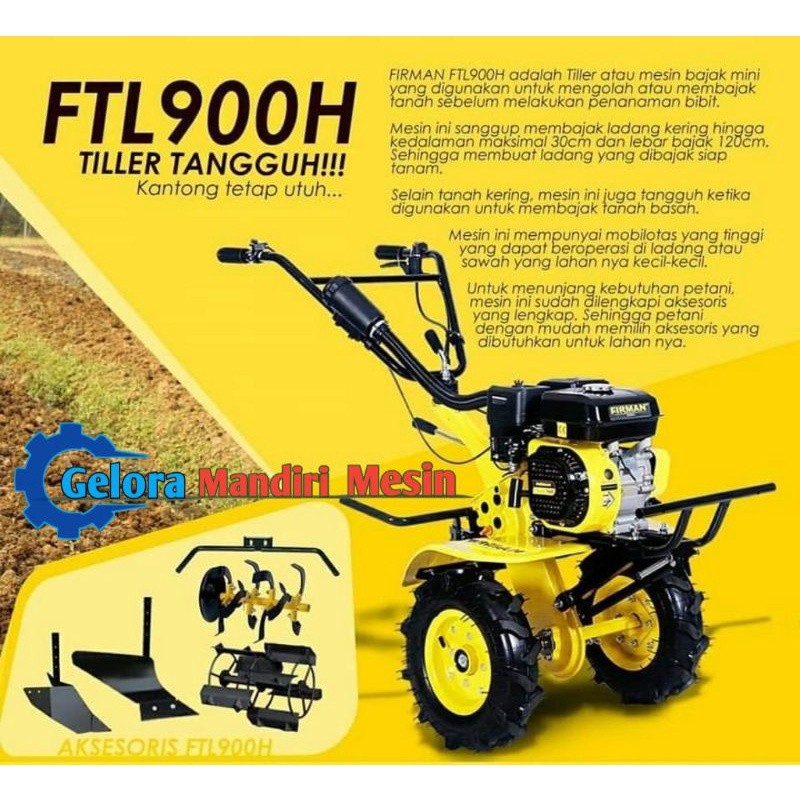 CULTIVATOR TILLER FIRMAN FTL 900 H | Traktor Mini Mesin Bajak Sawah