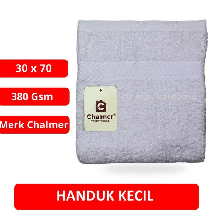 Handuk Kecil 30x70 Merek Chalmer Warna Putih Polos Handuk Bisa Custom