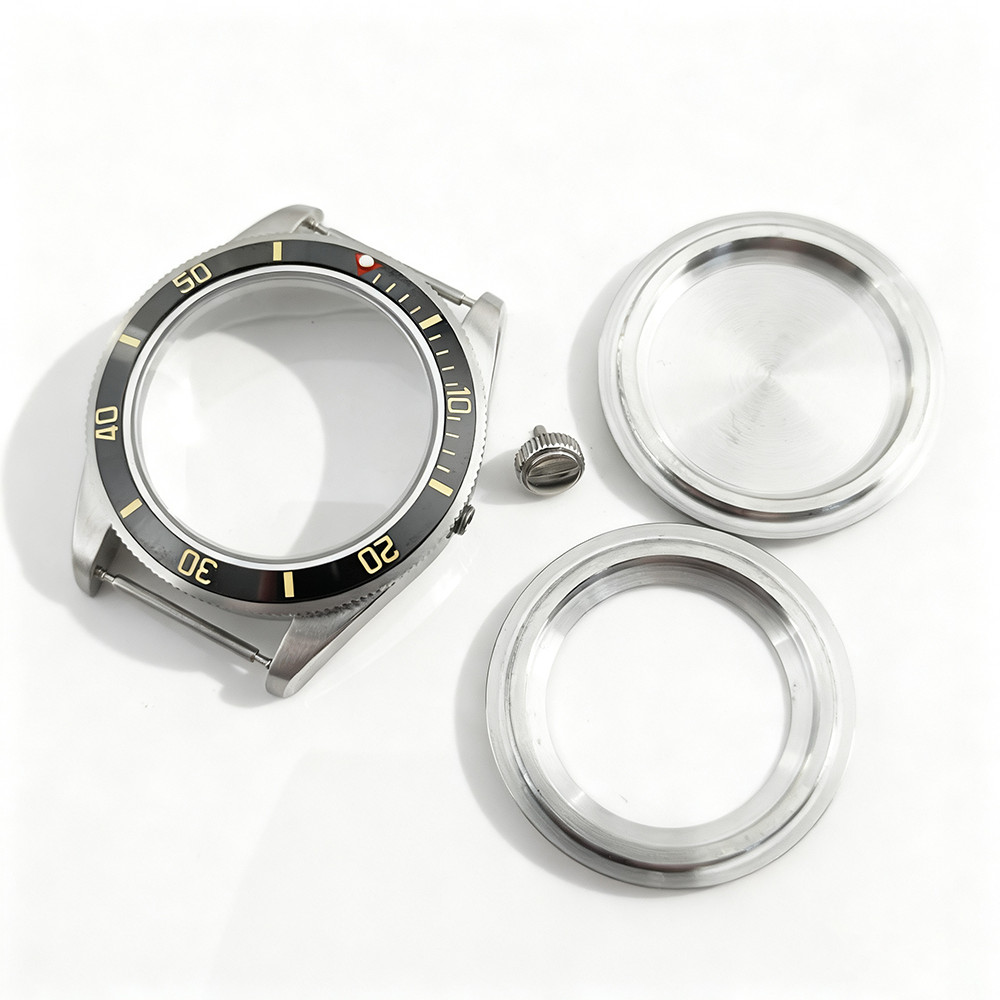 39mm Silver Wat Case Dome Sapphire Crystal Fit NH34 NH35 NH36 ETA2824 PT5000 Automatic Movement For 