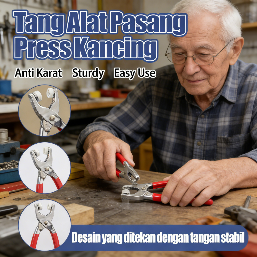 Jepret Tang Kancing Pasang Anti Karat Kancing Alat Menjahit Pengencang Cetet