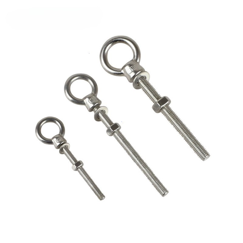 316 Stainless Steel Long Shoulder Lifting Eye Bolt with Nut Ring Loop Hole M6 M8 M10 M12
