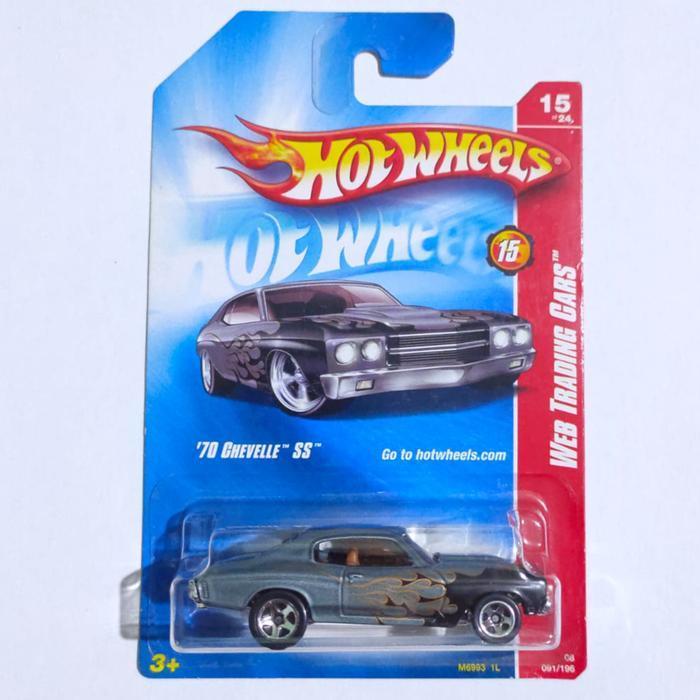 Mainan Hot Wheels 1970 70 Chevelle SS abu2 grey flame 2008 Web Trading Cars
