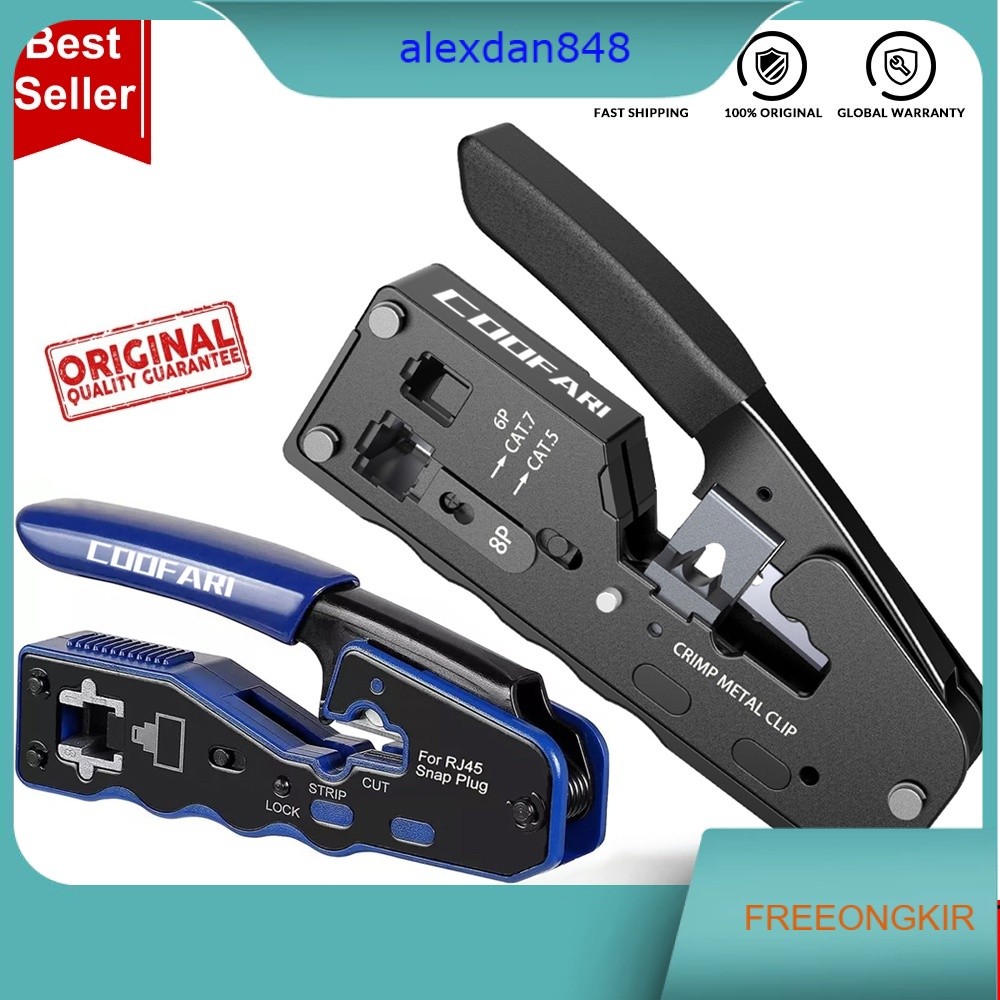 Alat Crimping RJ45  Alat Crimping Ethernet Pemotong Kawat Crimper Untuk Konektor Cat7 Cat6a Cat6 Cat