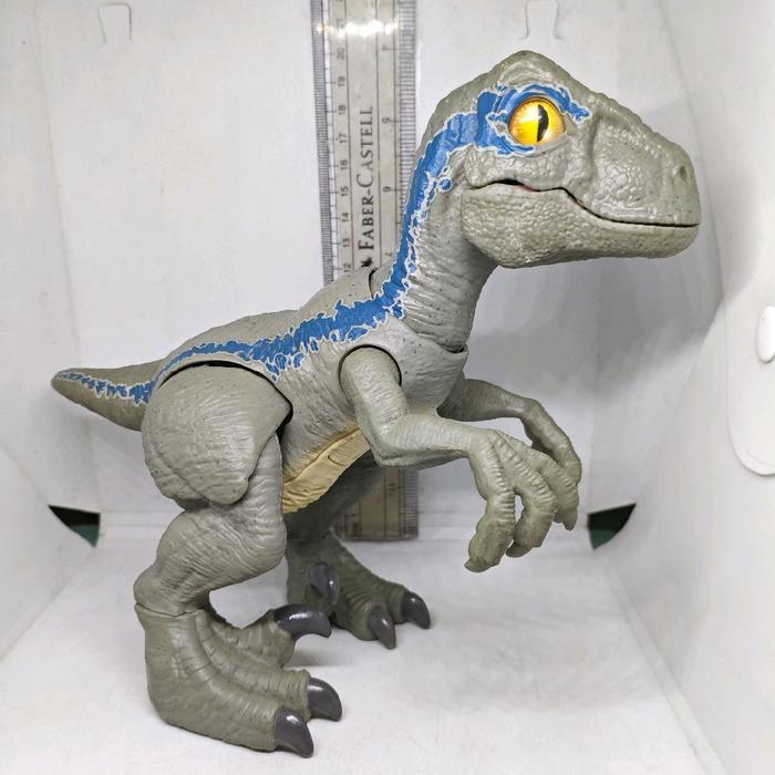 Action Figure Jurassic World Dino Rivals Primal Pal Blue Original Mattel Elek Off 2ND
