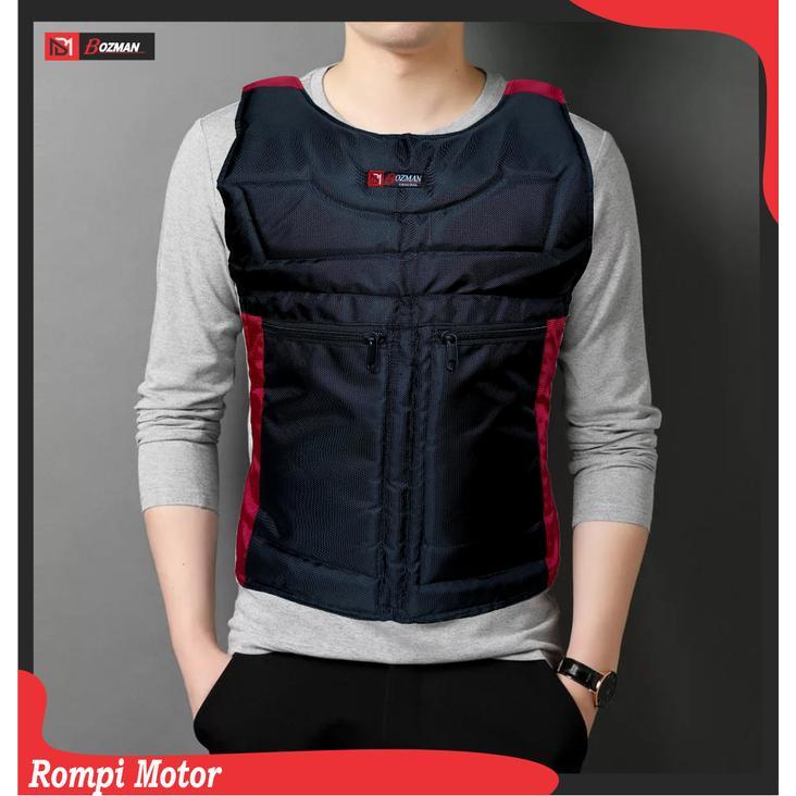 AutoFix Rompi Motor Tas Anti Angin Pelindung Dada Cordura Premium - Rompi Tas Merah