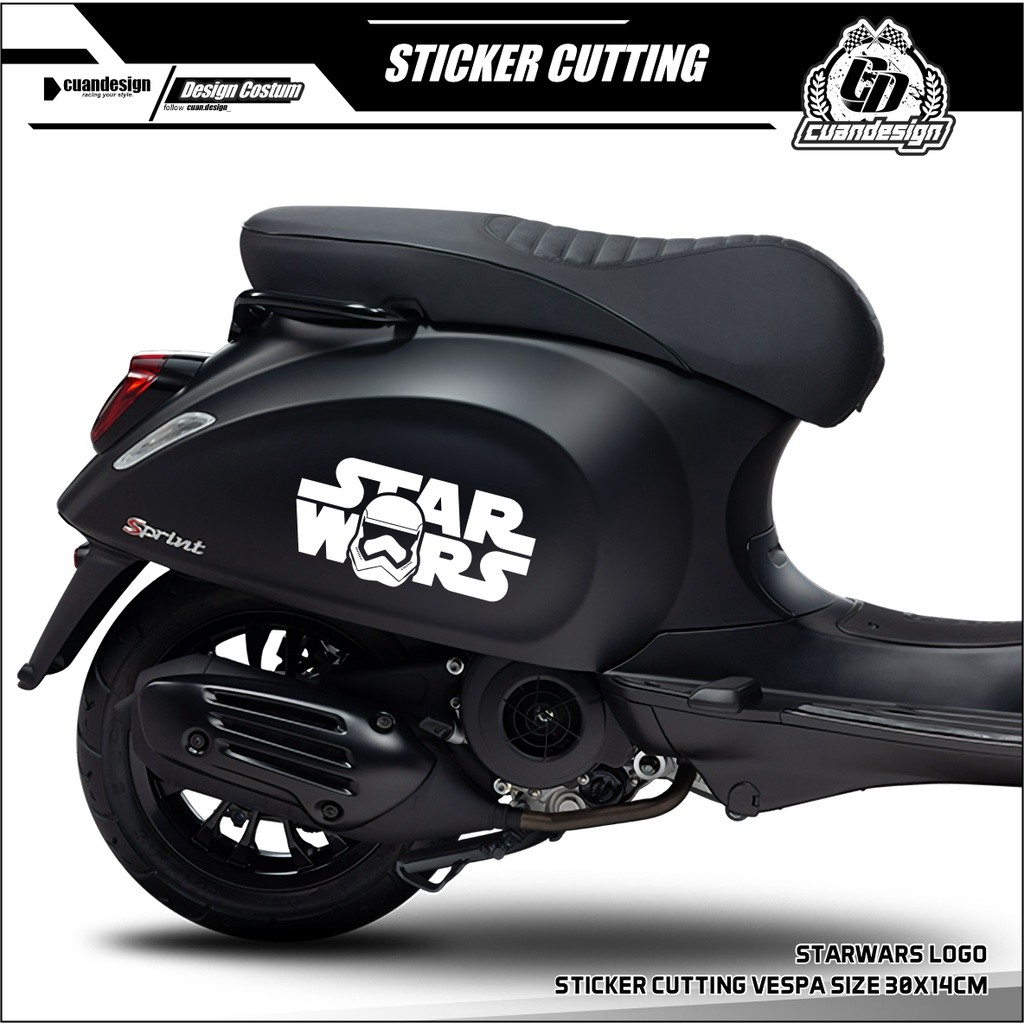 STICKER CUTTING STIKER MOTOR STRIPING CUTTING VESPA SC VSP SPRINT LX SCOOPY LOGO STARWARS