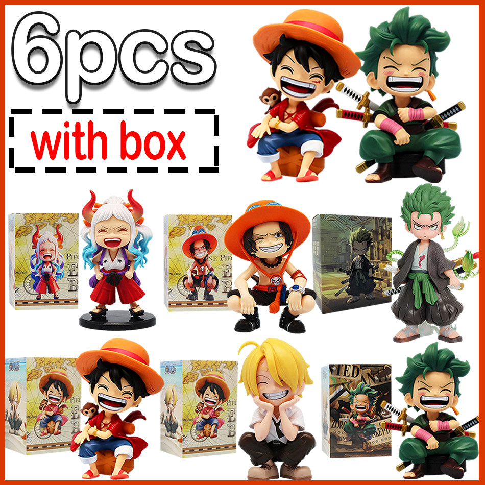 One Piece 13cm Anime Figure One Piece Monkey D Luffy Roronoa Zoro Kawaii Toys Q Figural Nendoroid Ca