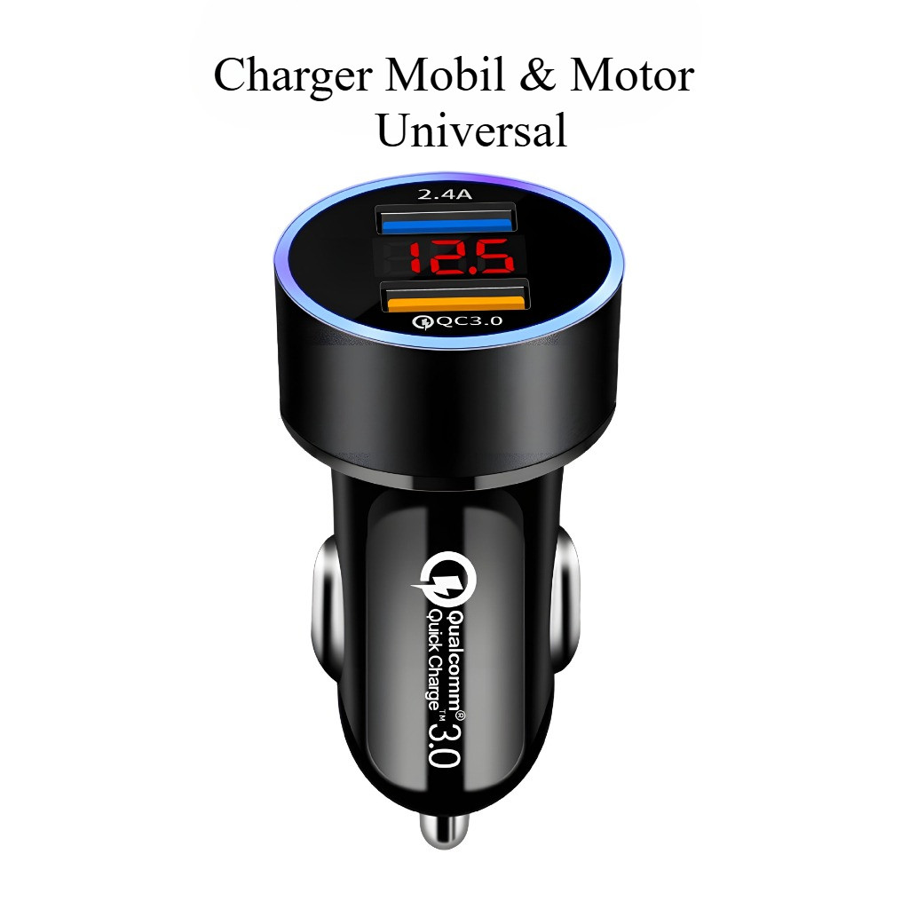 Charger Hp Motor Dual Usb New Nmax Lexi Freego Fazzio 125 Scoopy New Car Charger Colokan Charger Mob