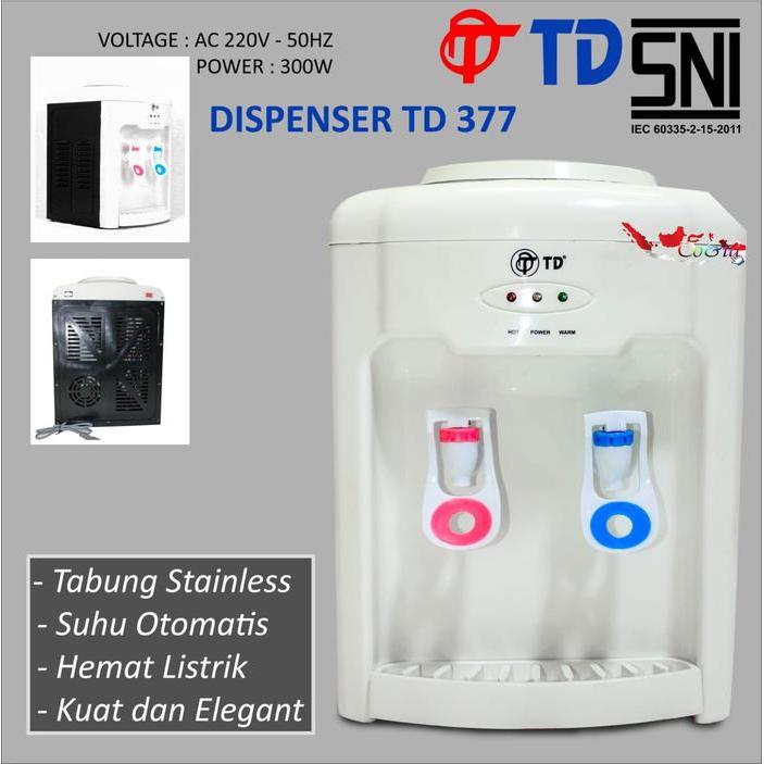 Dispenser Galon Atas Twindog TD 377 Dispenser Galon Air Panas Twindog Kapasitas besar - TD-377