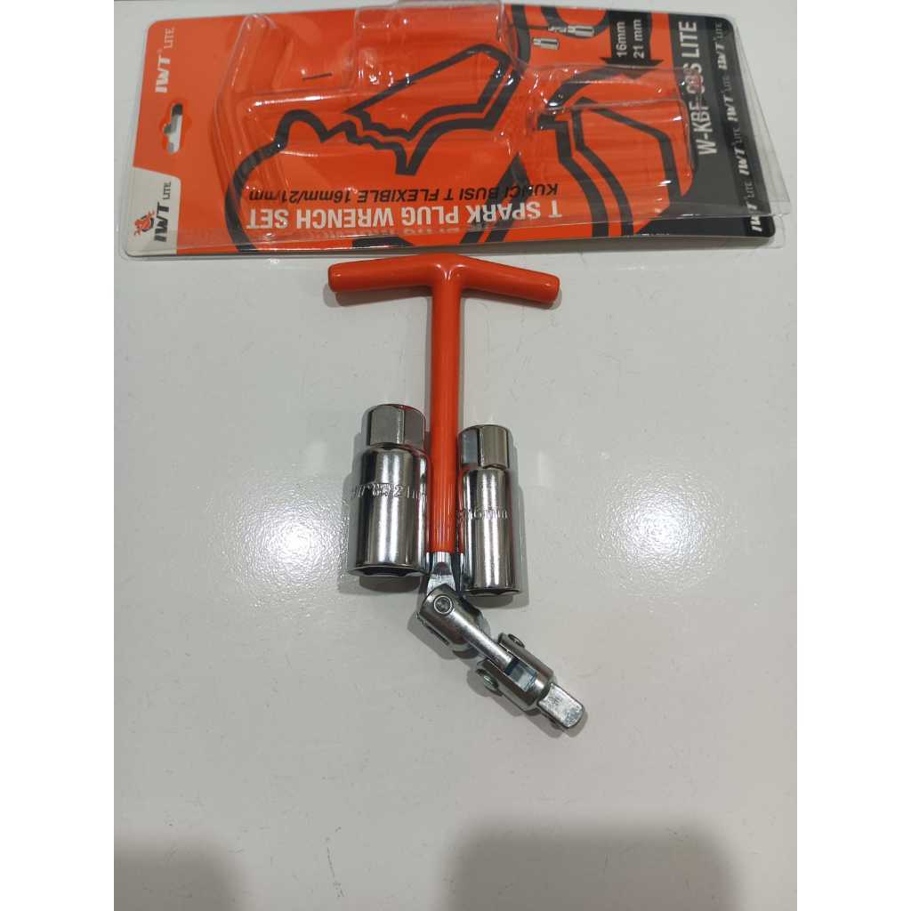 IWT Spark Plug 2in1 16 21 mmm / Kunci busi T Fleksibel Flexible Wrench Set Sock Busi Motor Mobil Ves