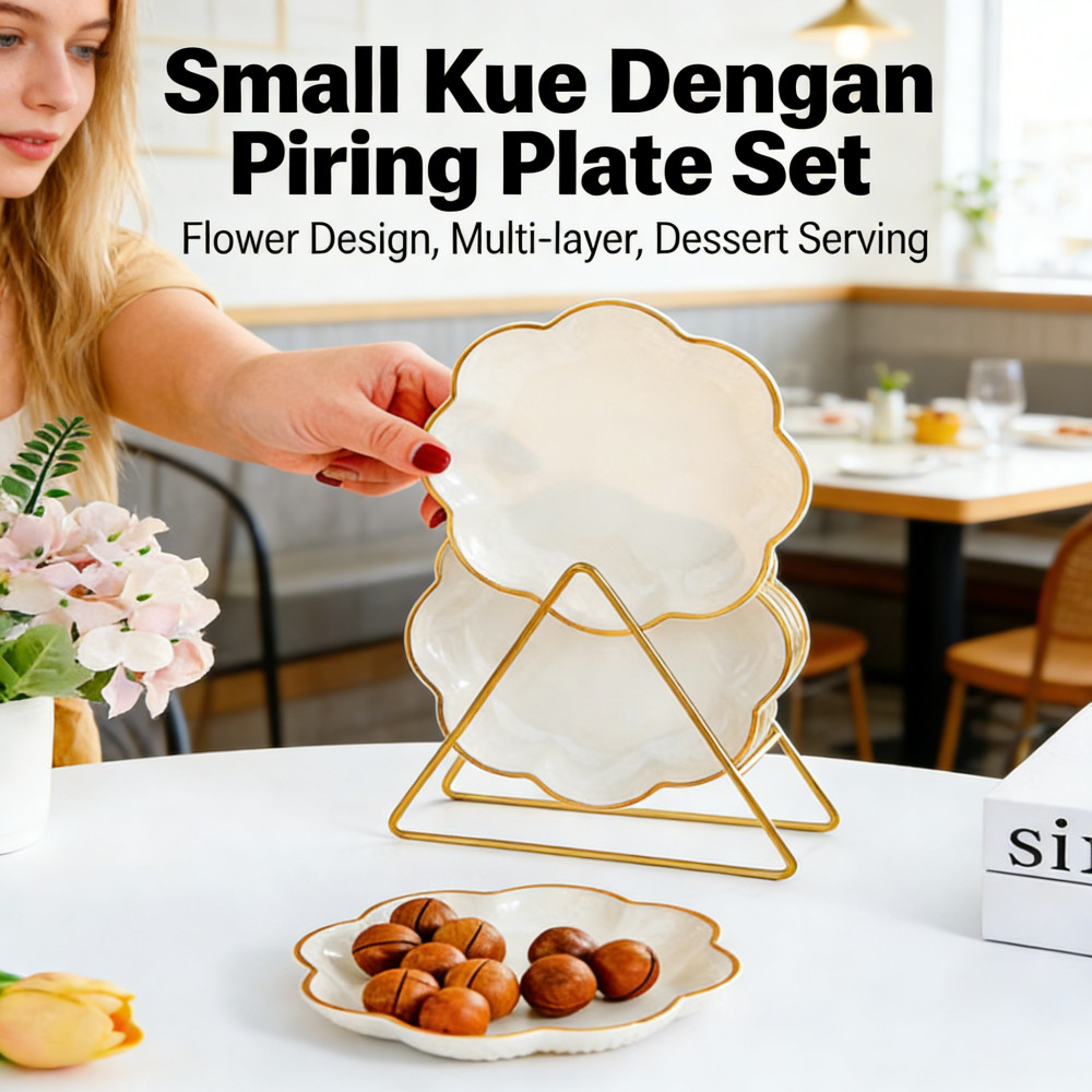 Kecil Piring Rak Piring Piring Saji Set Plate Dessert Kue Cemilan