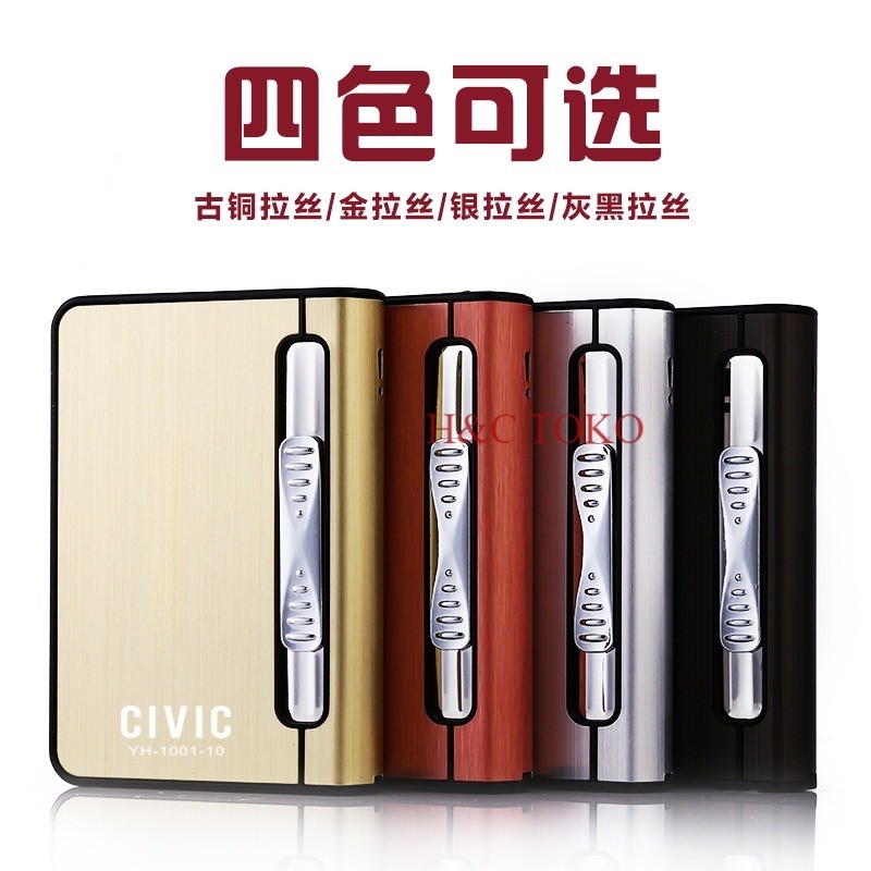 Kotak Rokok Slim Plus Korek Api Metal Plastik  premium case lighter KHUSUS SLIM  BISA COD YH-1001-10