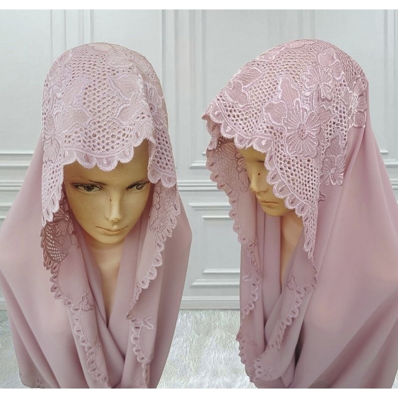 Hijab instan hoodie bordir / hudi jilbab fashion yeni wahid