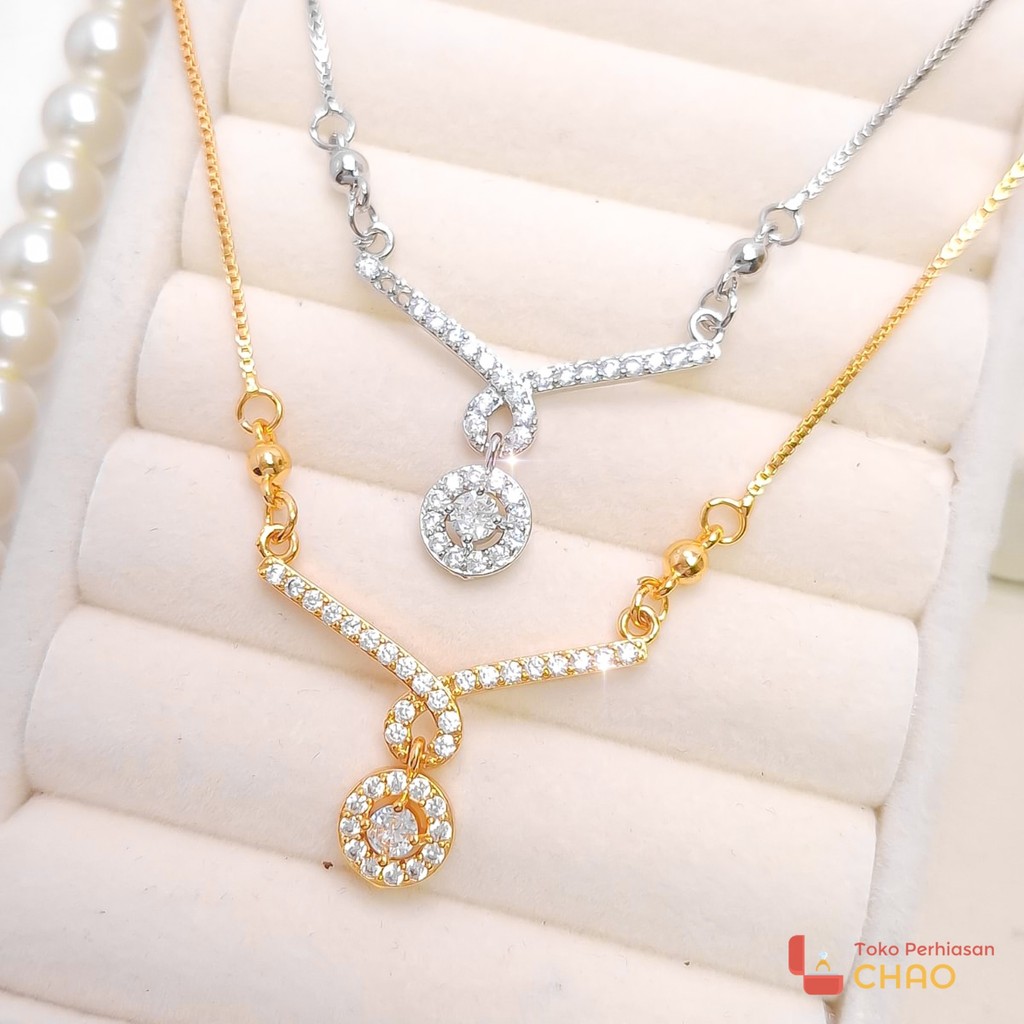 Kalung KOYE Titanium Perhiasan Wanita Lapis Emas Dan Perak KOYE.05