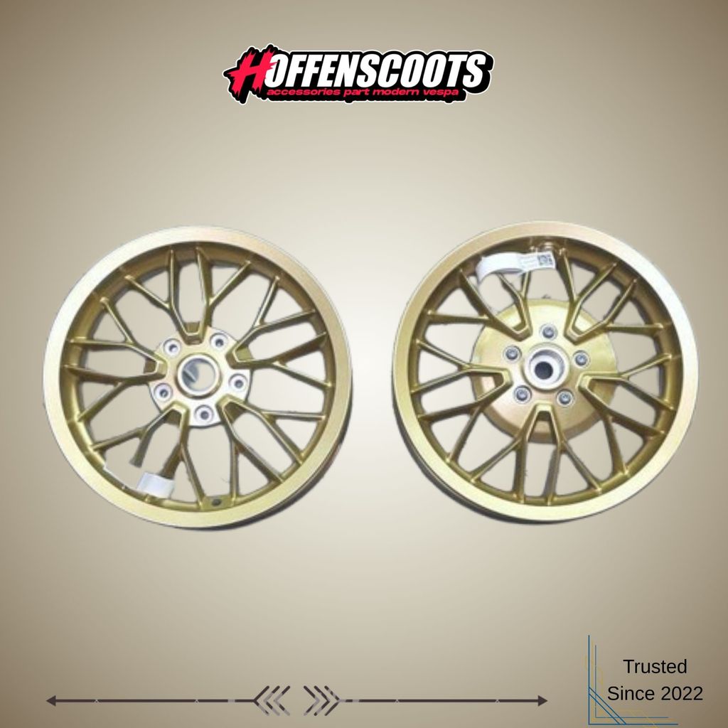 Velg PIAGGIO Original Model Y Spoke Gold Ring 12 Vespa Sprint Primavera