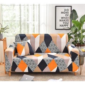 Sarung Sofa Cover Sofa 1/2/3/4 Seater/ Cover Sofa Elastis - Motif 1, 2 SEATER